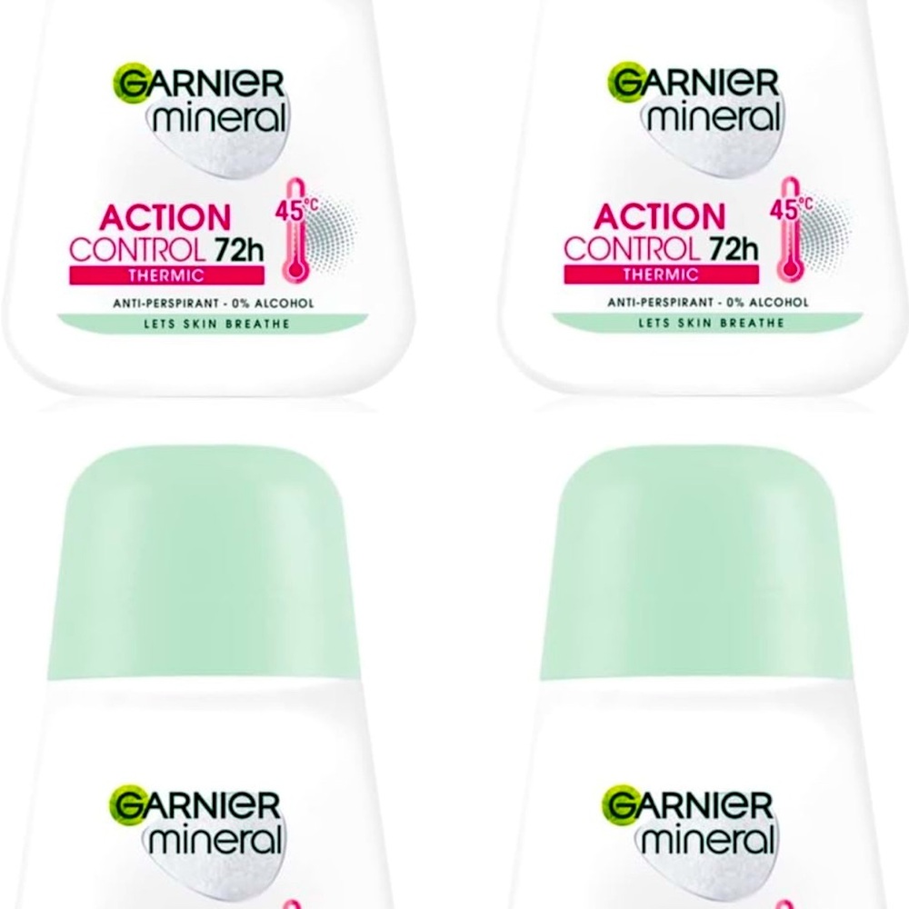 Pack of 4) Garnier Mineral Action Control Thermic Anti-perspirant Roll On